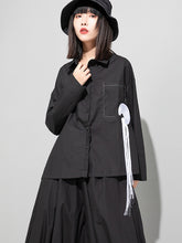 Loose Long Sleeve Shirt With Embroidered Tassels